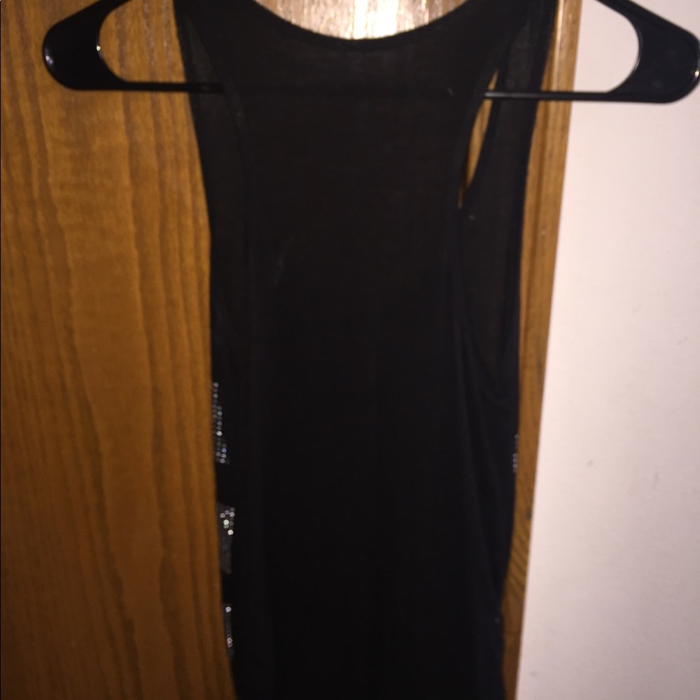Beaded Black Racerback Tank Top - Picture 3 of 3